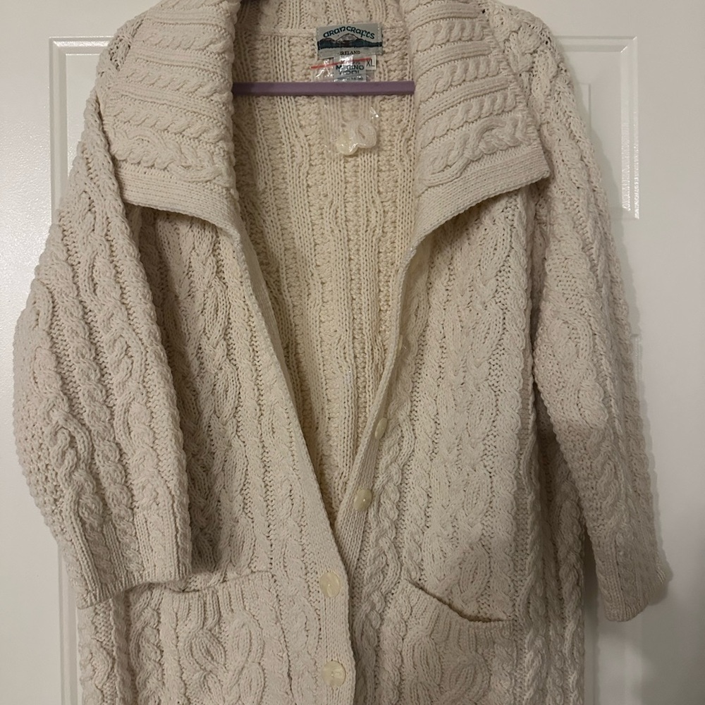 Aran Crafts Merino Wool Sweater - Cream